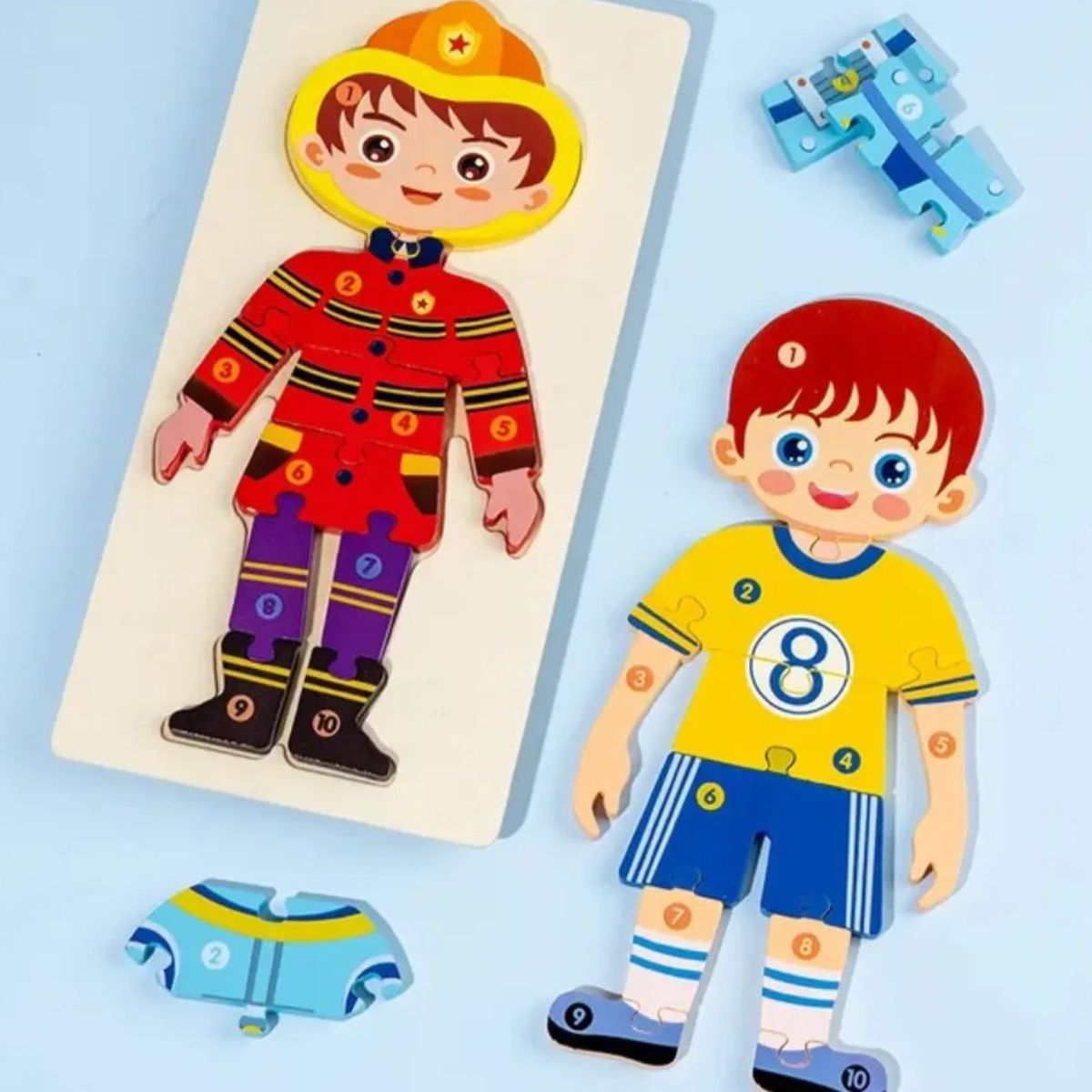 GENERICO - Rompecabezas 3d de madera para niños rol de profesiones