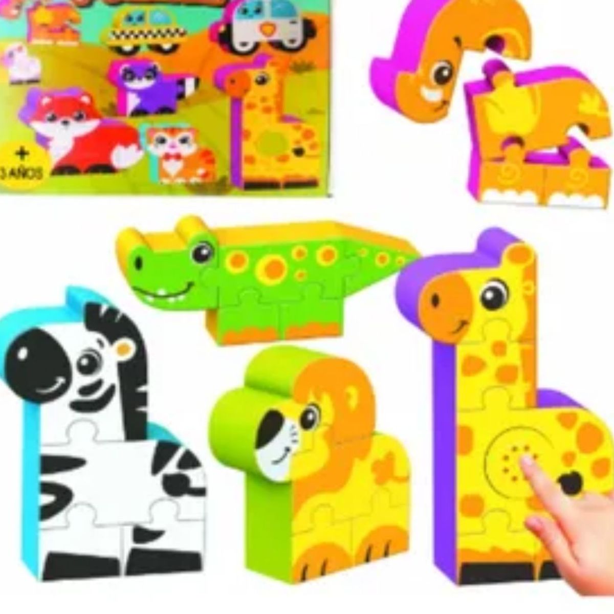 GENERICO - Rompecabezas Infantil De Goma Eva Animales Didáctico 3D