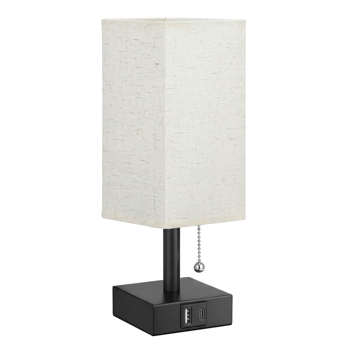 GENERICO - Lámpara para Decoración de Escritoriovelador con Cargador Estructura Negro Pantalla Beige