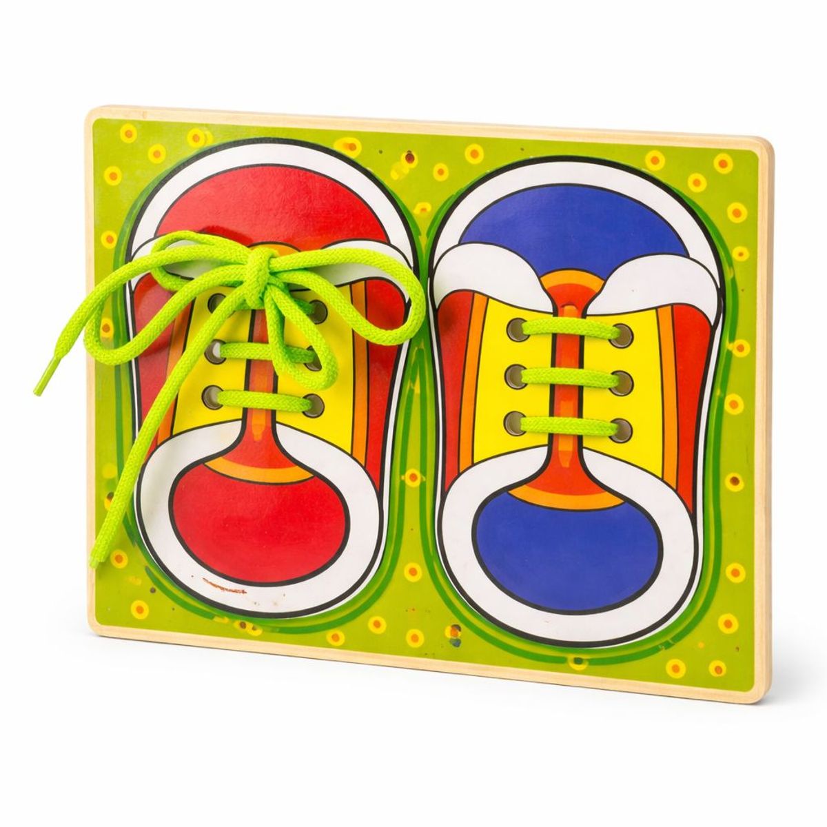GENERICO - Zapato Didáctico Madera Aprender Amarrar Cordones