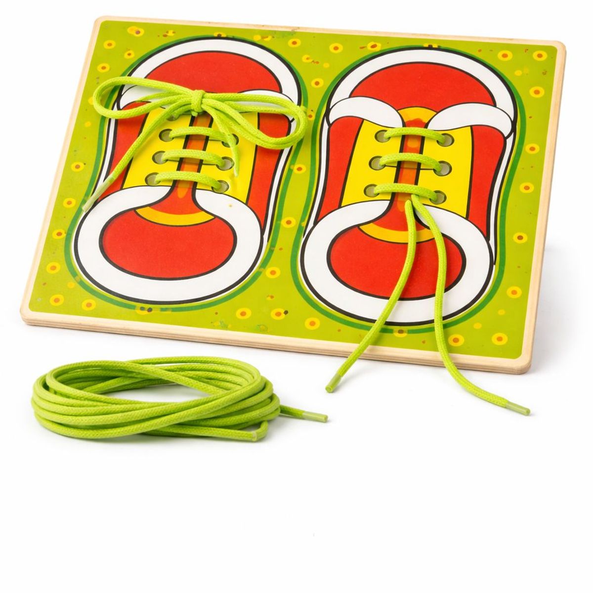 GENERICO - Zapato Didáctico Madera Aprender Amarrar Cordones