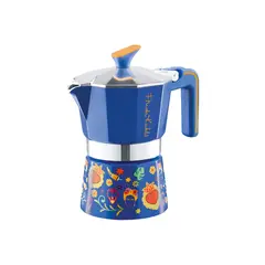 STERN - Cafetera de aluminio Frida Kahlo azul 6 tazas (270 ml)