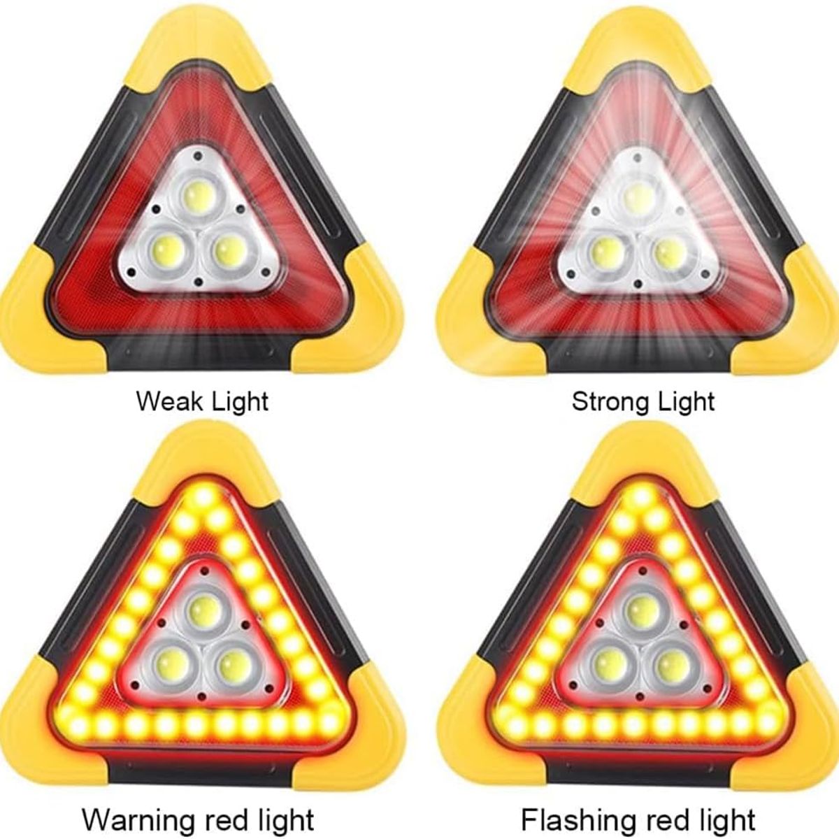 MOVI - TRIANGULO DE EMERGENCIA RECARGABLE CON LUZ SOLAR LUZ LED