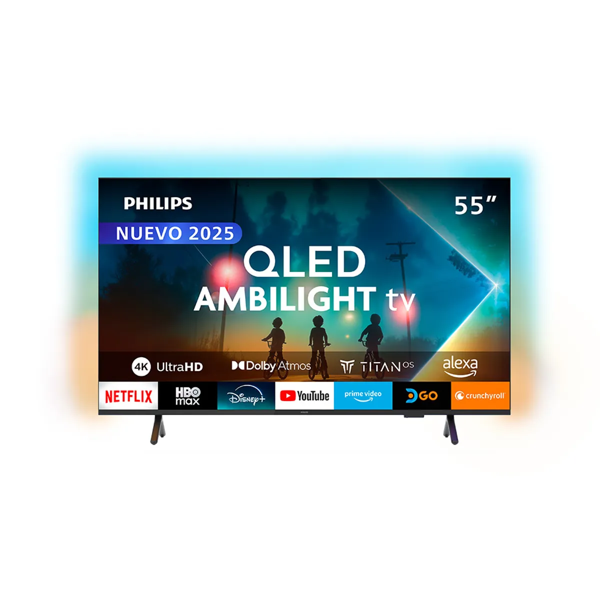 PHILIPS - Ambilight TV 55 Philips QLED 4K UHD 55PUD8250