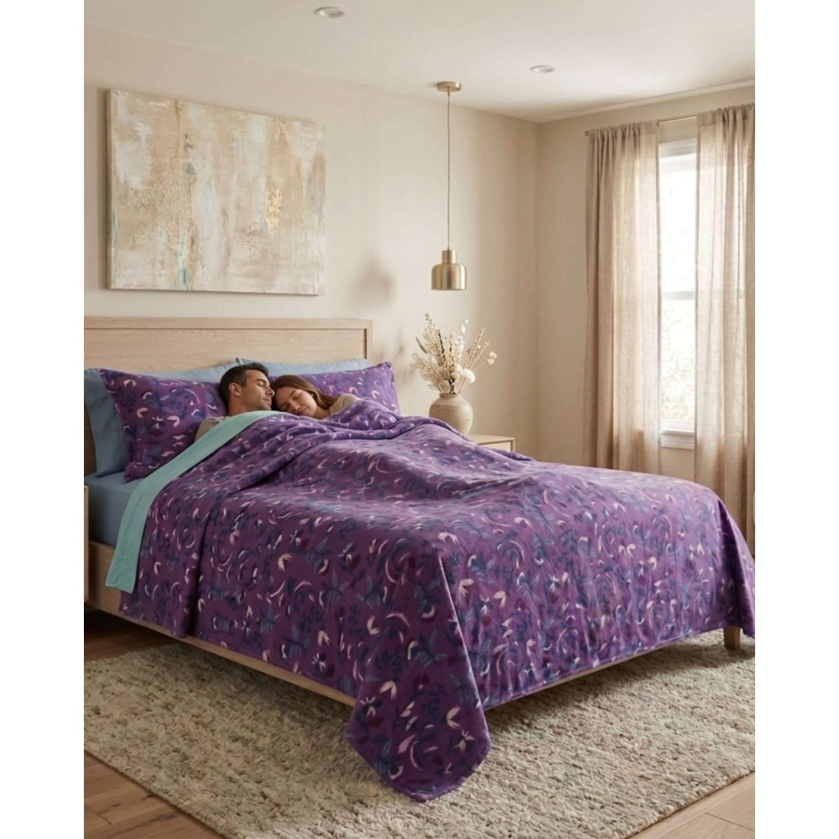 GENERICO - Juego de Sabanas de Polar 2 Plazas Diseños Estampados Invierno