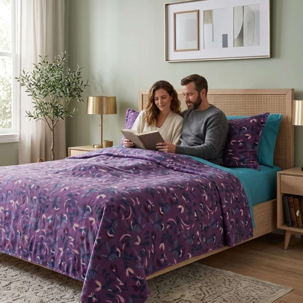 GENERICO - Juego de Sabanas de Polar 2 Plazas Diseños Estampados Invierno