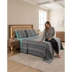 GENERICO - Juego de Sabanas de Polar King Diseños Estampados Invierno