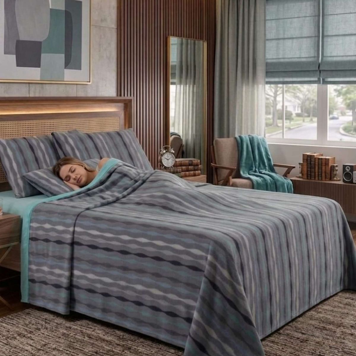 GENERICO - Juego de Sabanas de Polar King Diseños Estampados Invierno