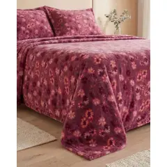 GENERICO - Juego de Sabanas de Polar King Diseños Estampados Invierno