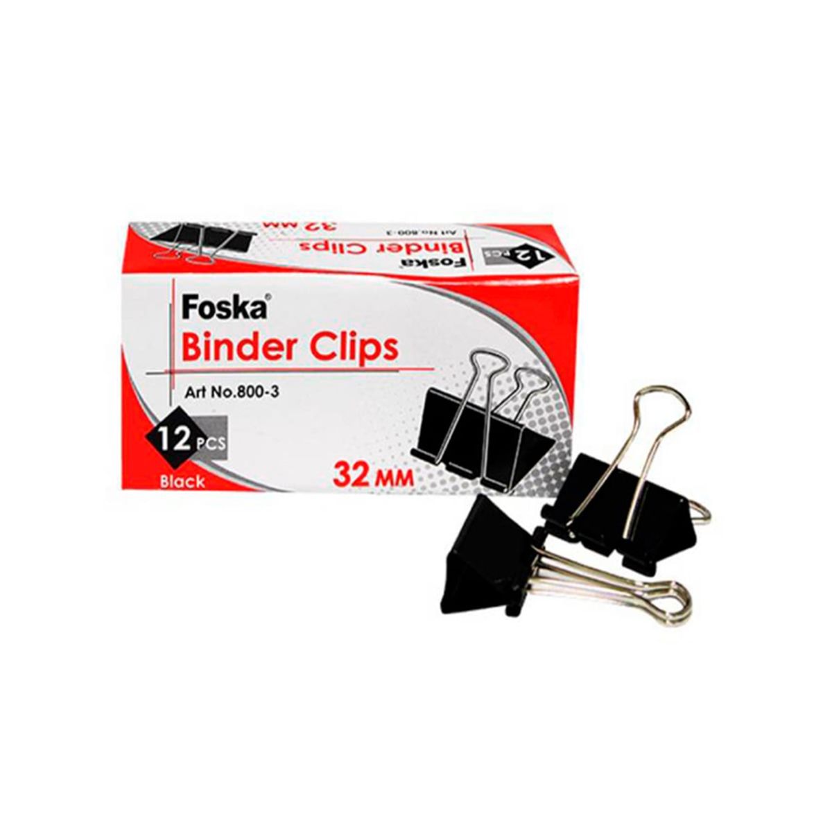 FOSKA - Doble clip de carpeta Negro 32 mm 800-3 FOSKA