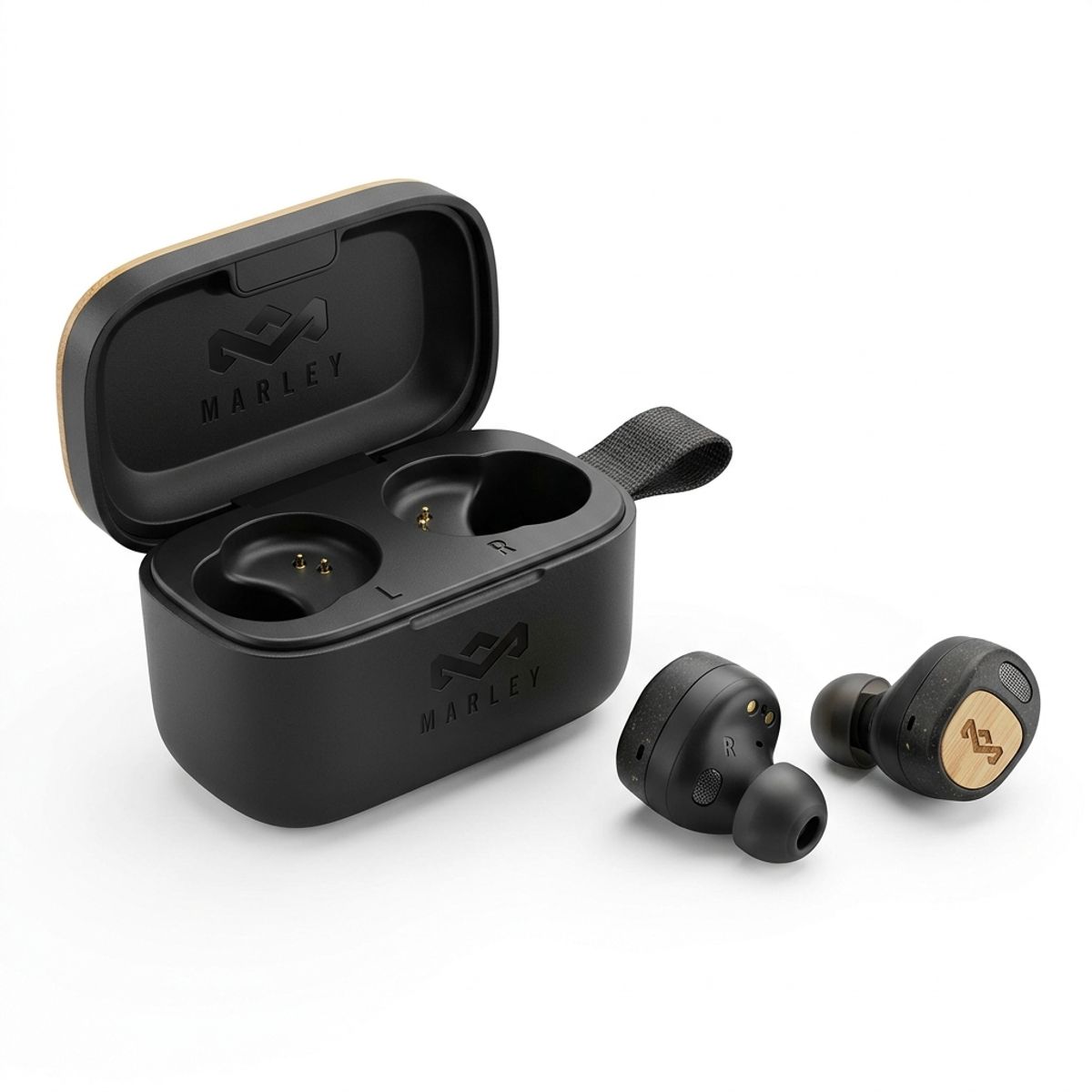 GENERICO - Audífonos Bluetooth TWS Little Bird House of Marley Color Negro EM-JE123-SB