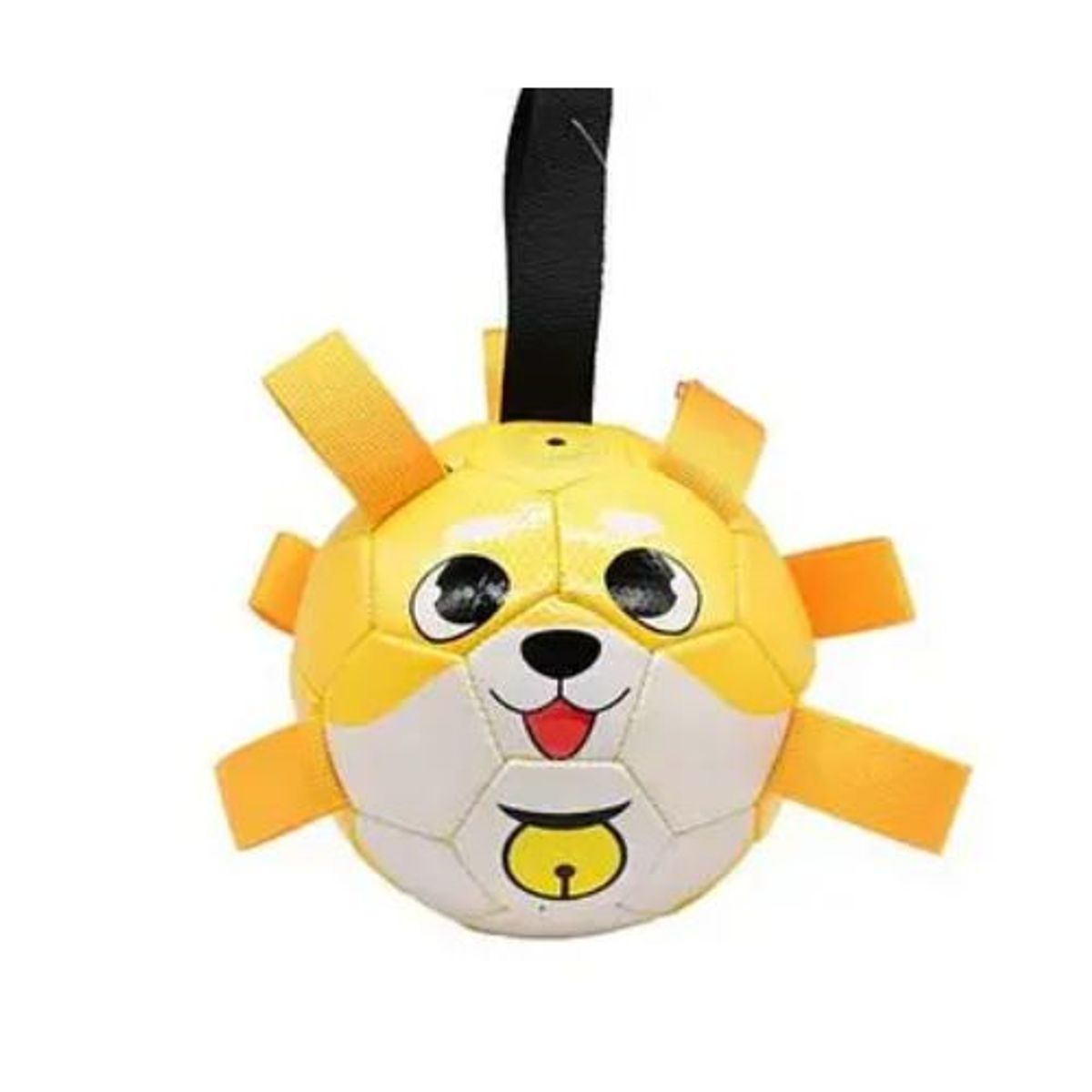 GENERICO - PELOTA DE FÚTBOL INTERACTIVA PARA PERROS CON CORREAS 15.5CM