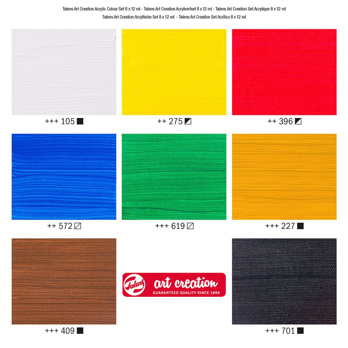 ART CREATION - Acrílicos Art Creation Set 8 Colores 12ml Selección General