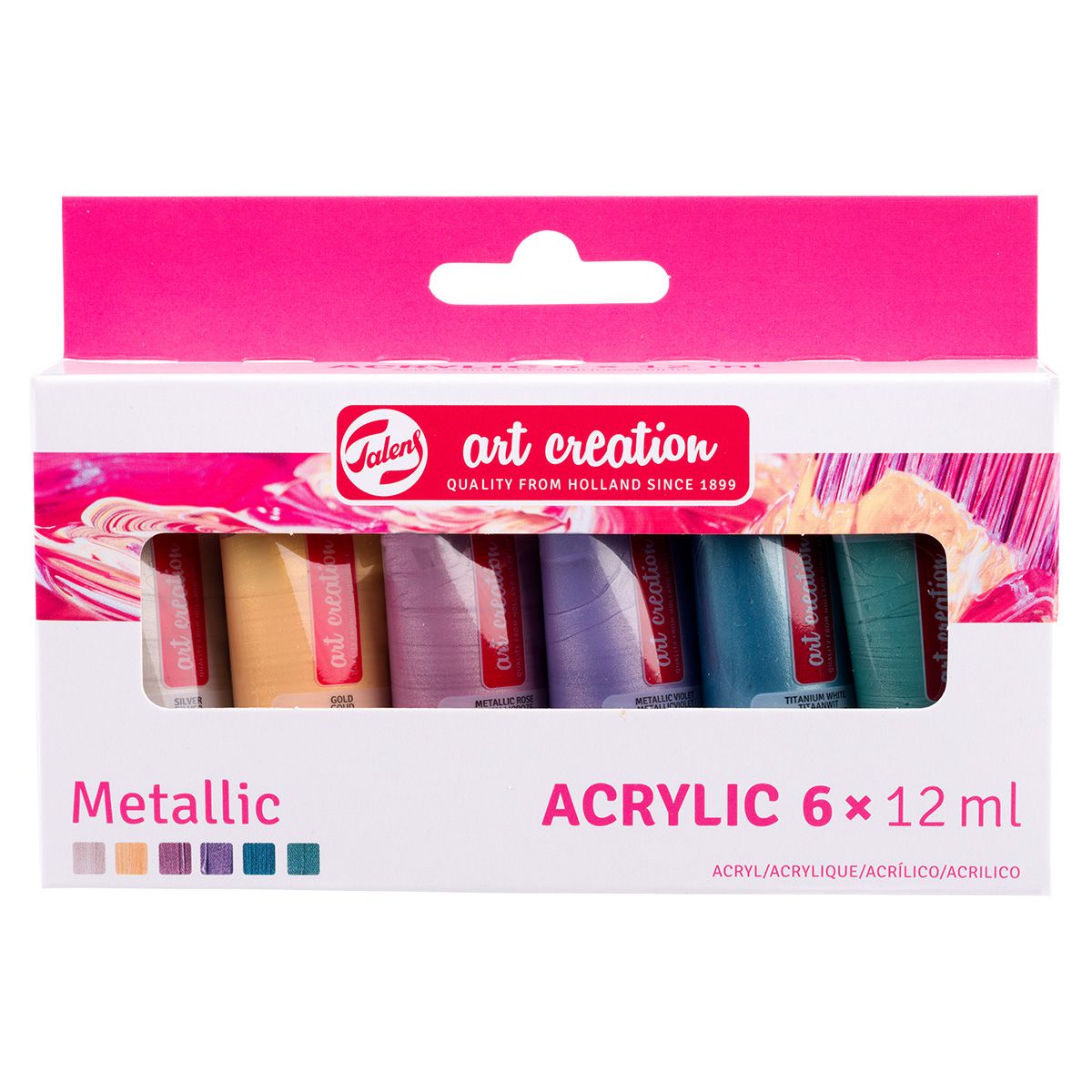 ART CREATION - Acrílicos Art Creation Set 6 Colores 12ml Metálicos