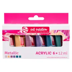ART CREATION - Acrílicos Set 6 Colores 12ml Metálicos