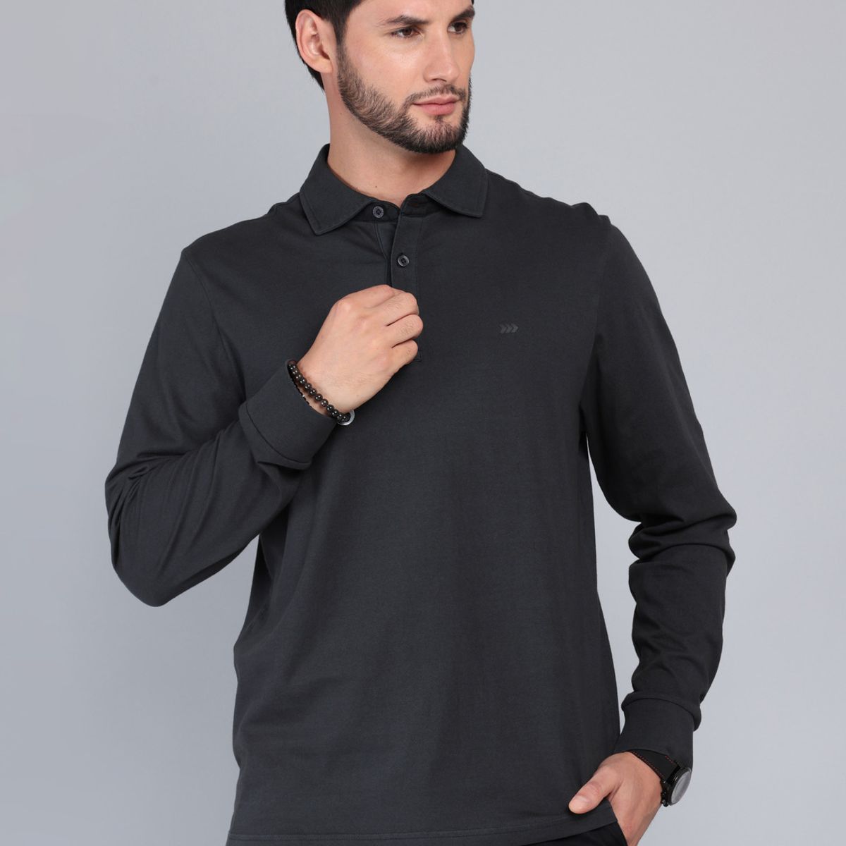 ARROW - Polera Lisa Stone Wash Regular Fit Negro Arrow ARROW