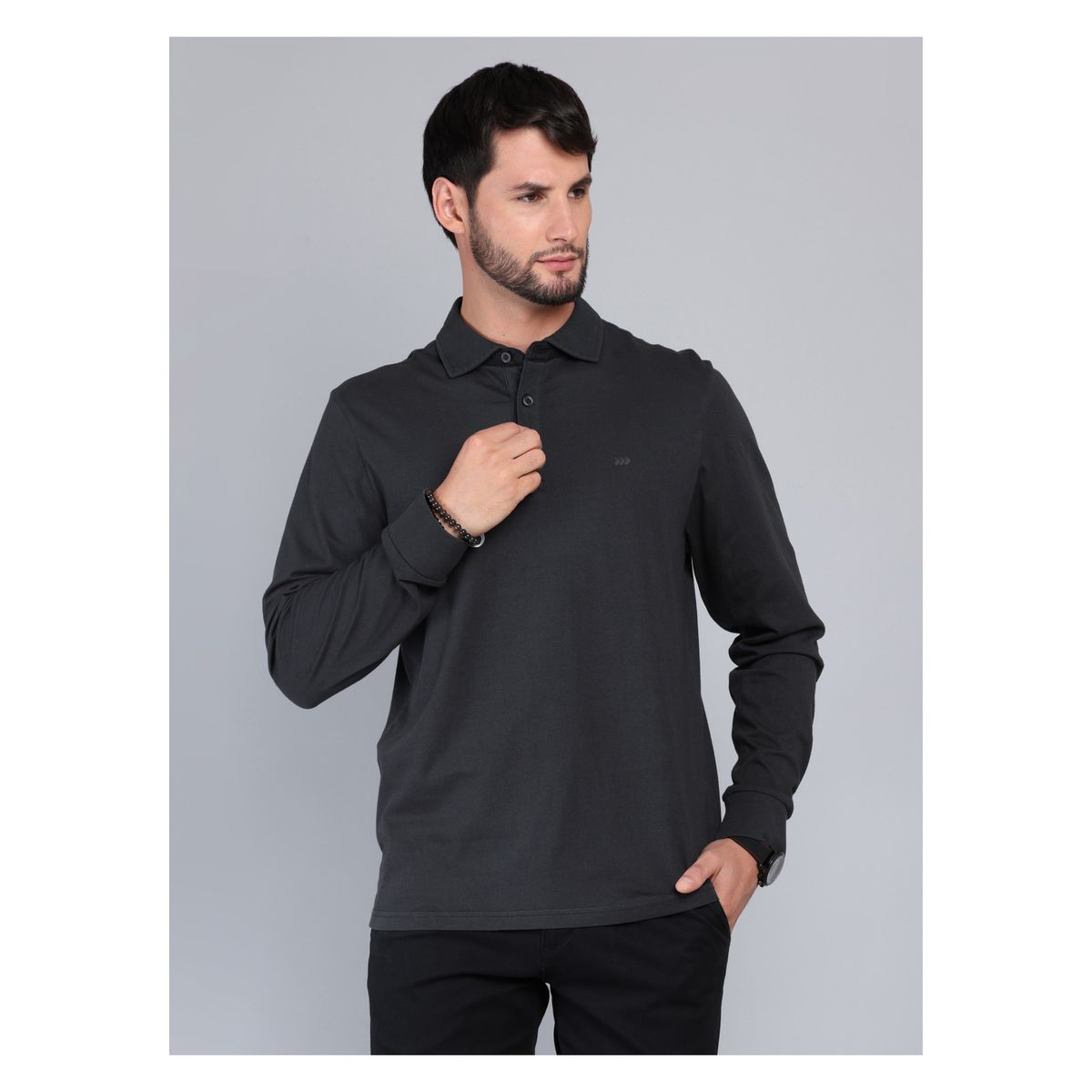 ARROW - Polera Lisa Stone Wash Regular Fit Negro Arrow ARROW