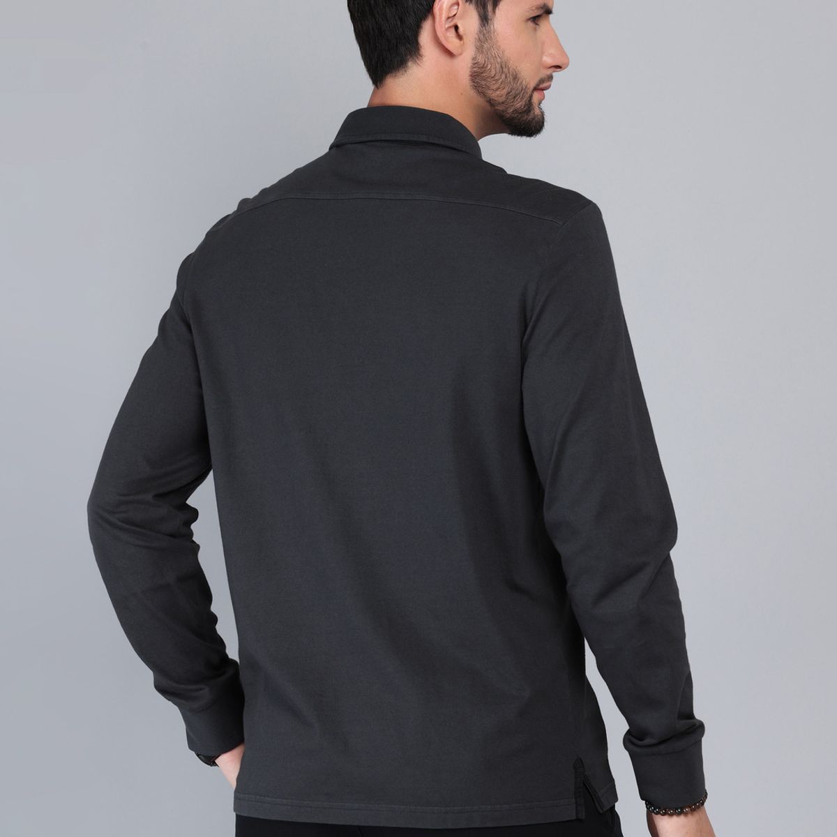 ARROW - Polera Lisa Stone Wash Regular Fit Negro Arrow ARROW