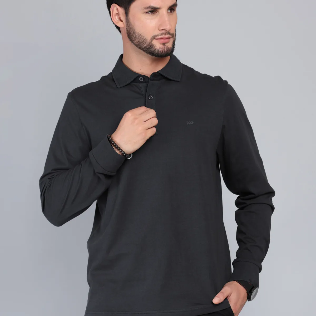 ARROW - Polera Lisa Stone Wash Regular Fit Negro Arrow ARROW