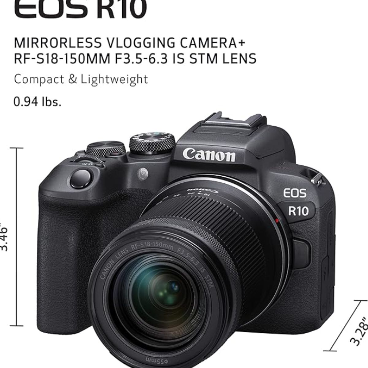 CANON - Cámara Canon EOS R10 mirrorless APS‑C con lente RF‑S 18‑150MM IS STM 5331C016