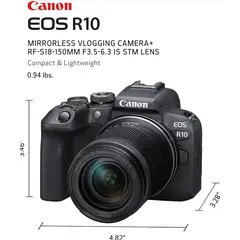 CANON - Cámara EOS R10 mirrorless APS‑C con lente RF‑S 18‑150MM IS STM 5331C016