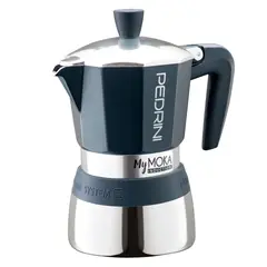 STERN - Cafetera Moka de inducción de acero inoxidable 6 tazas