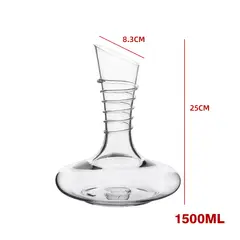 GENERICO - Decantador De Vino De Vidrio Transparente De 1500 Ml