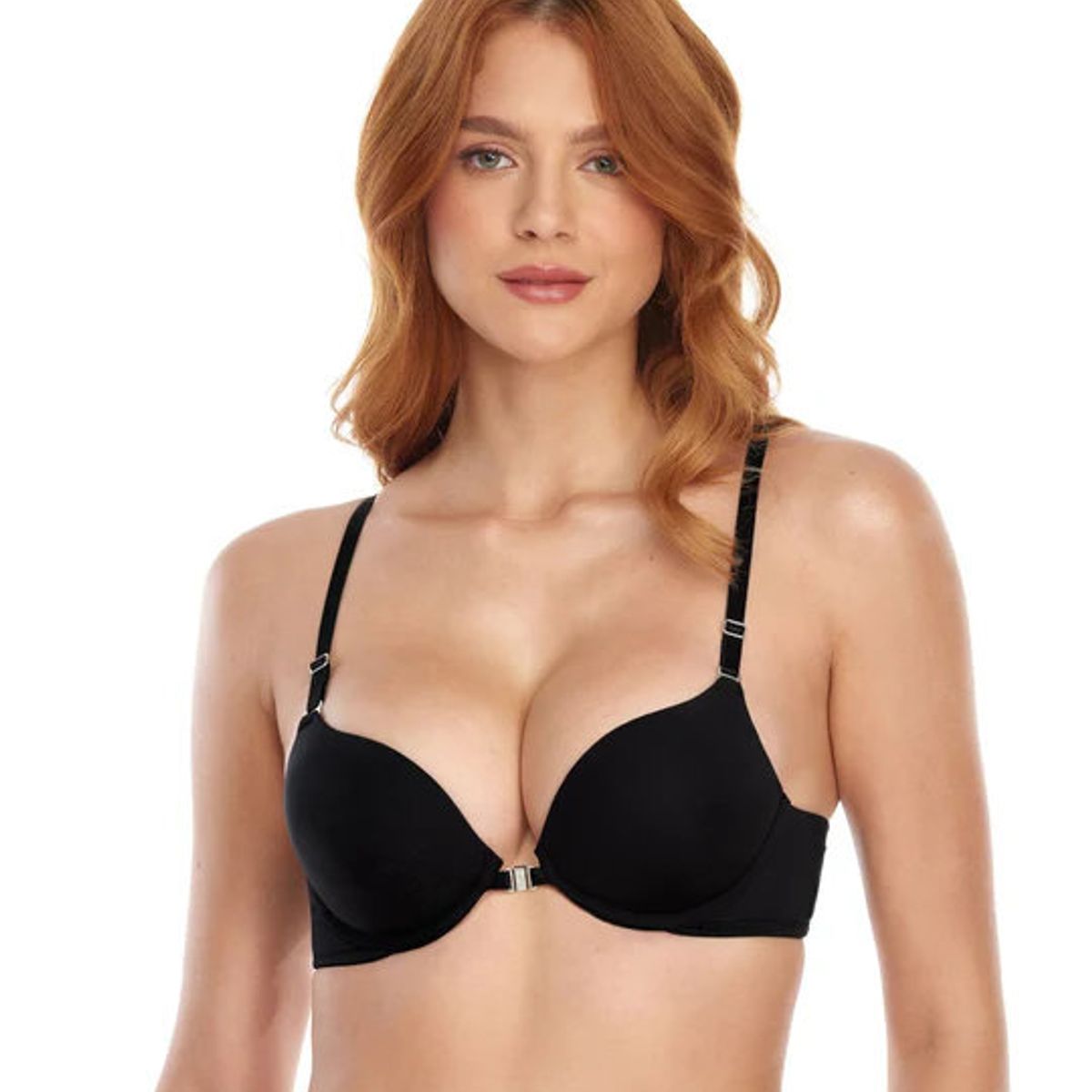 ST EVEN - Sostén Push Up Alto Broche Frontal Escote Profundo Tirantes Multifuncional ST EVEN
