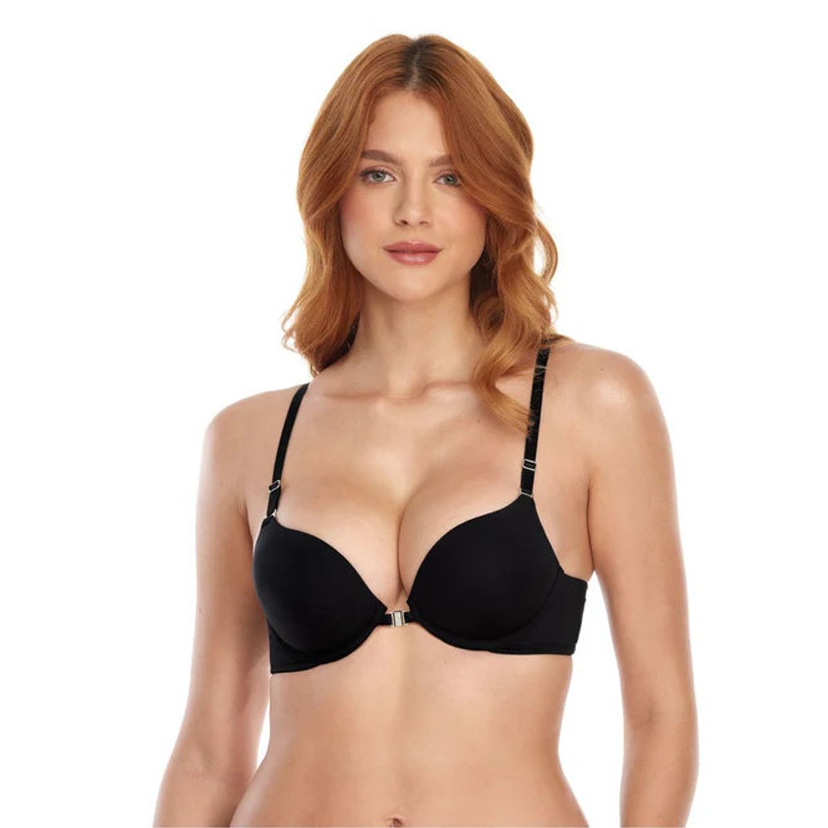 ST EVEN - Sostén Push Up Alto Broche Frontal Escote Profundo Tirantes Multifuncional ST EVEN