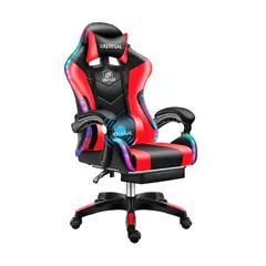 GENERICO - Silla Gamer Luz Rgb Parlante Reposapiés Masajeador Lumbar Variedad de Colores