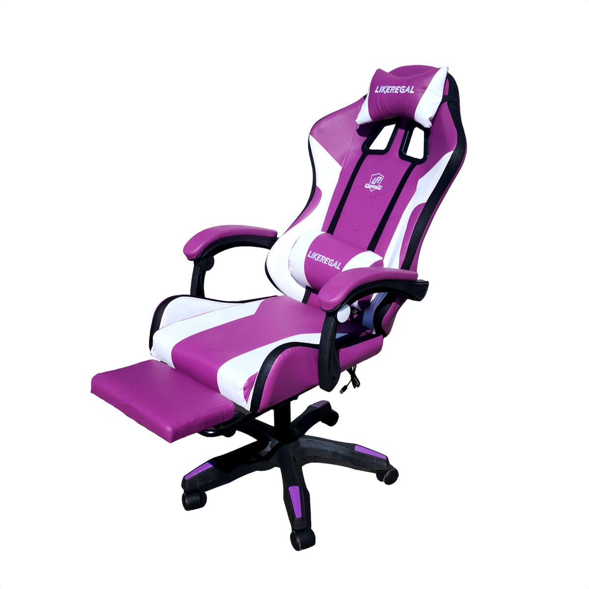 GENERICO - Silla Gamer Luz Rgb Parlante Reposapiés Masajeador Lumbar Variedad de Colores