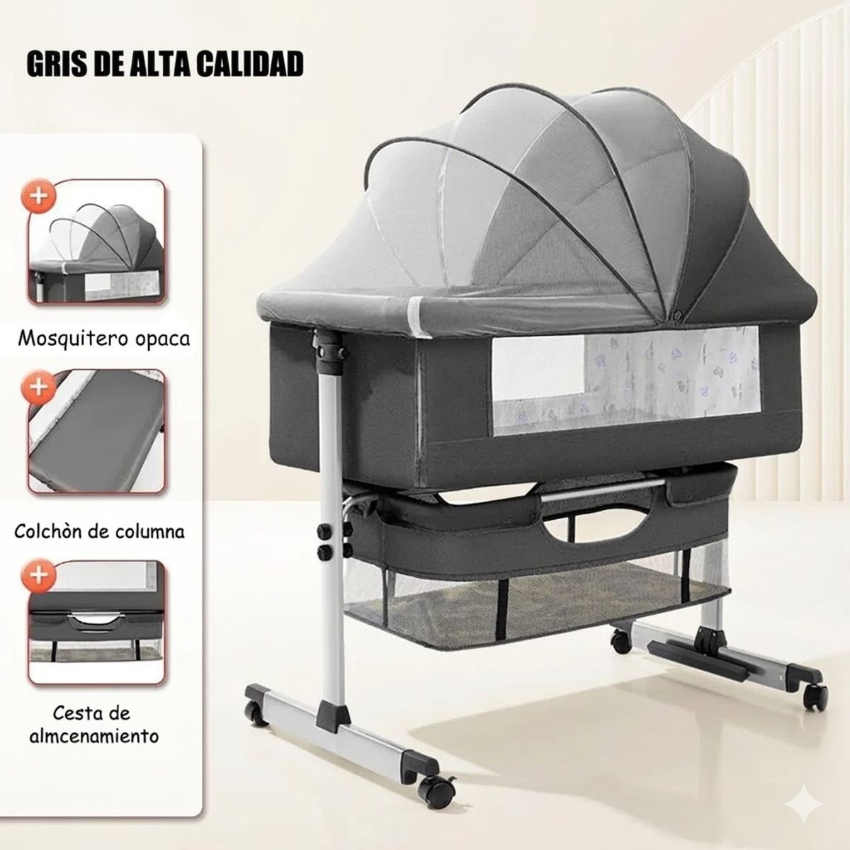 GENERIC - Cuna Colecho para Bebé con Mosquitero Mudador Confortable