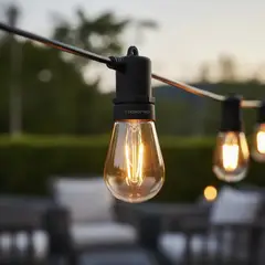 OEM - Guirnalda Solar Led 10 Metros Panel Con 10 Ampolletas Led Luces Luz Cálida