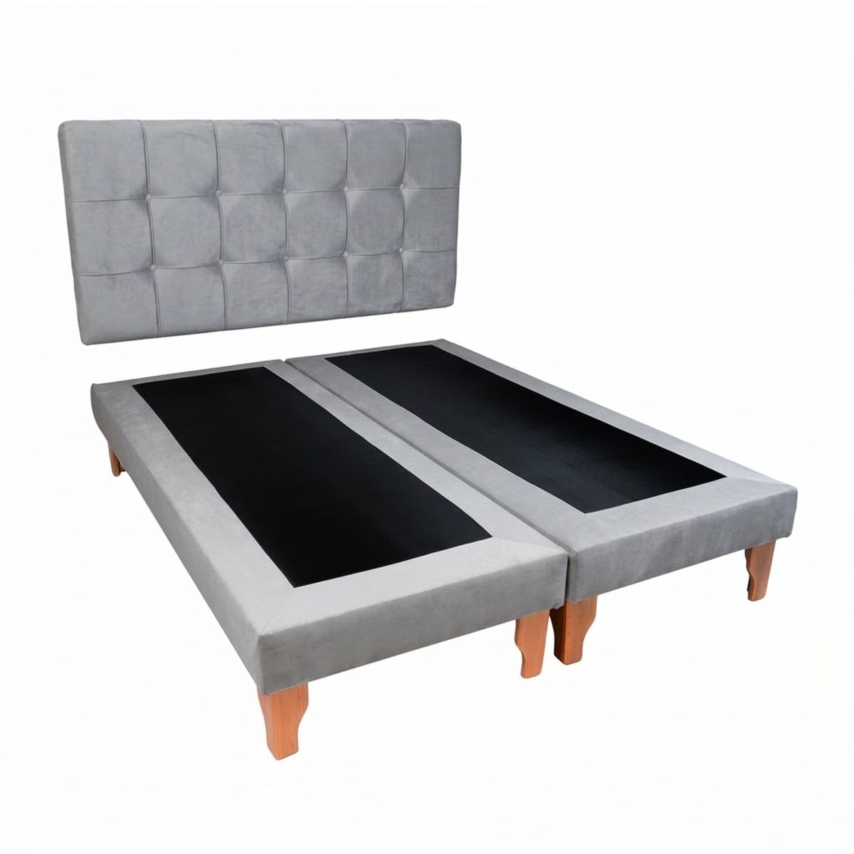 GENERICO - CAMA DOS PLAZA GRIS LINO.