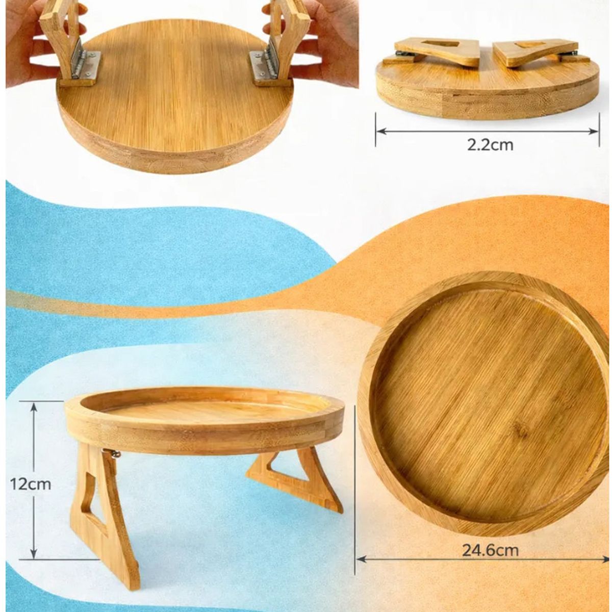 GENERICO - Bandeja Sofa Bambú Porta Vasos Reposabrazos Antideslizante Bandeja Sofa Bambú Reposabrazos Bebidas