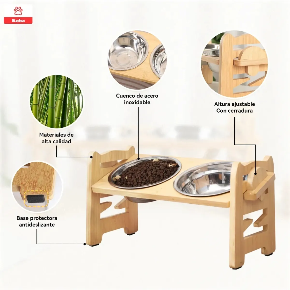 SHOP EHOME BAG - 2 En 1 Comedero Bebedero Ajustable Para Mascotas Perro Gato