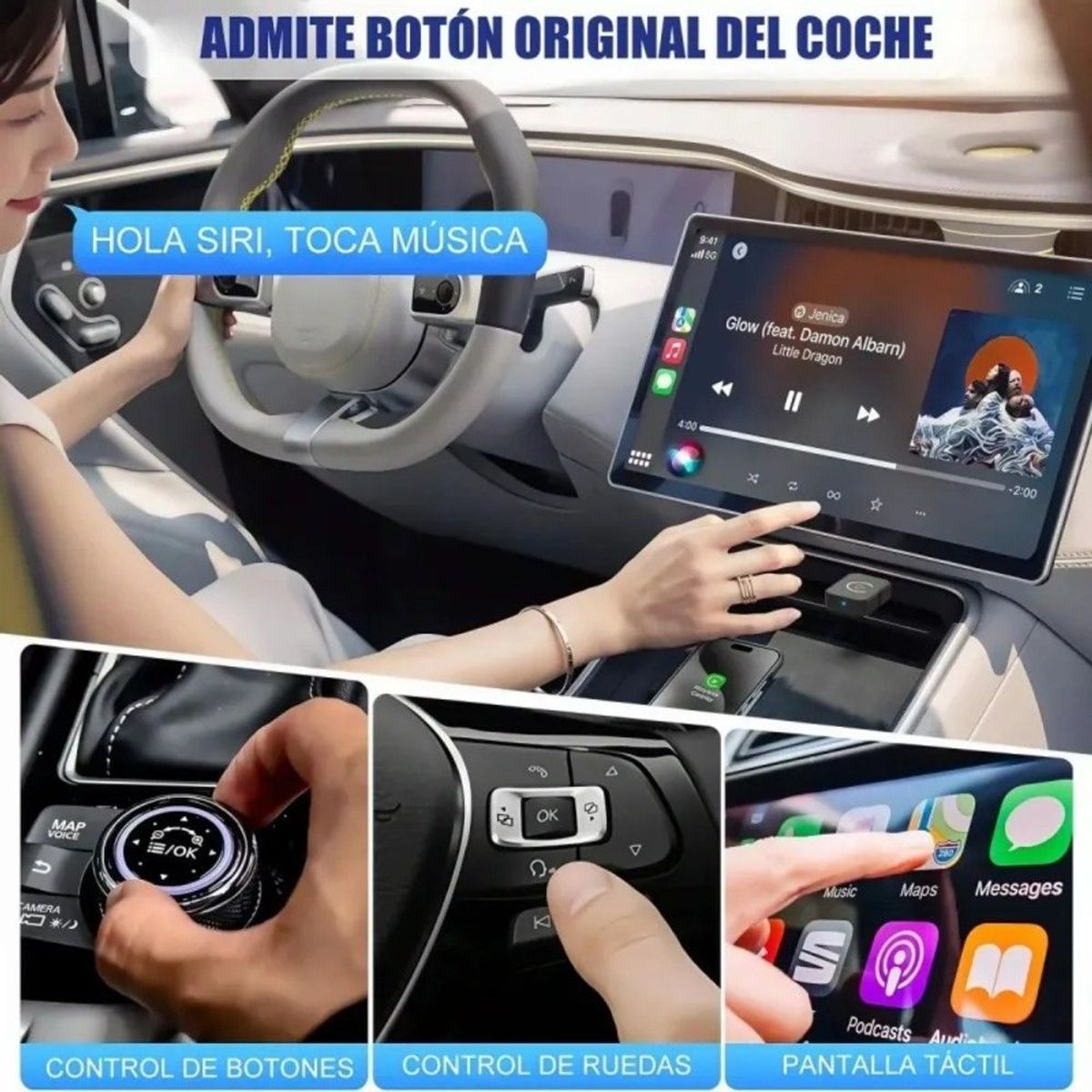 GENERICO - Carplay Adaptador Inalámbrico 2 En 1 Para iPhone Y Android