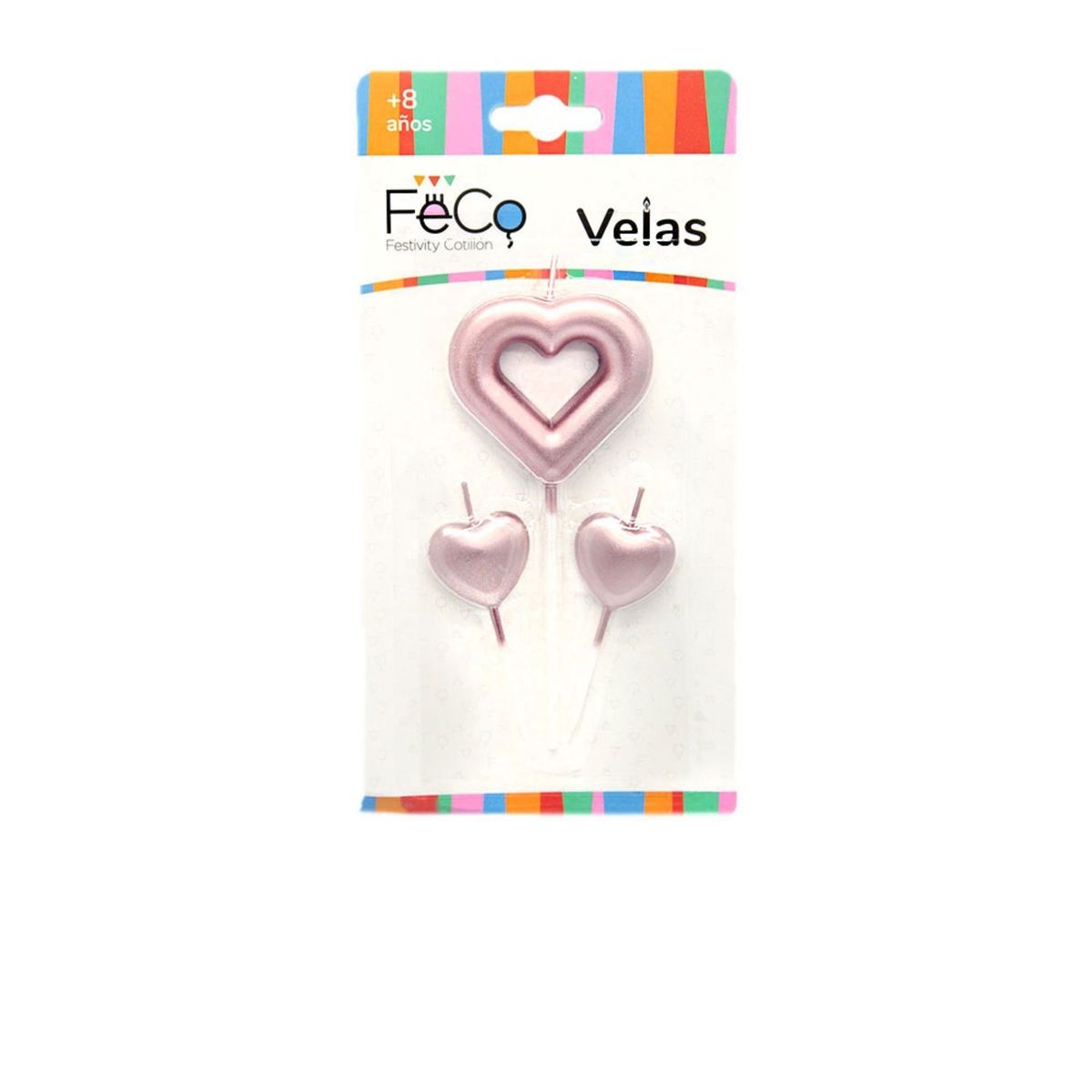 GENERICO - VELA CORAZON ROSE GOLD X1 SET