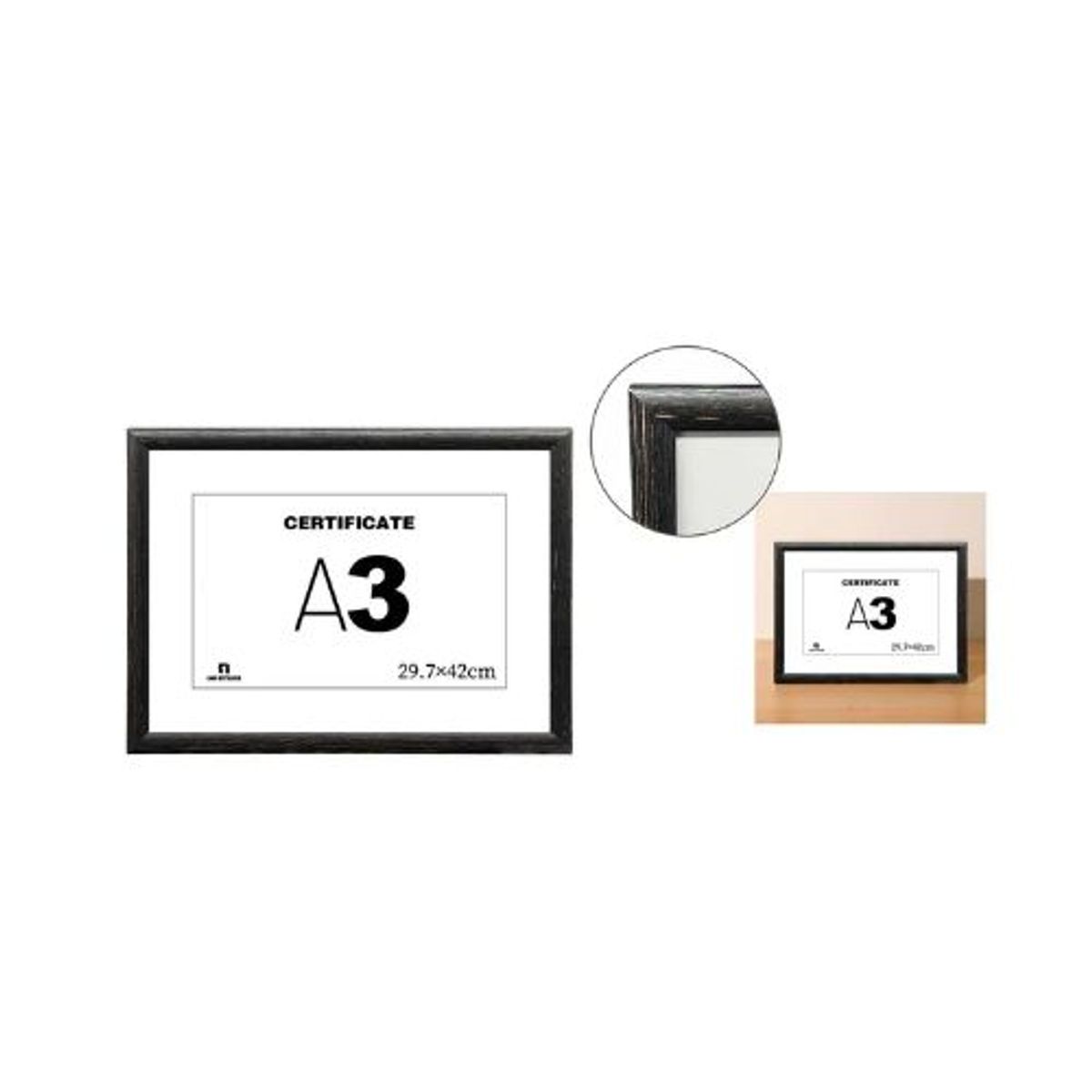 GENERICO - MARCO DIPLOMA NEGRO CON DETALLES