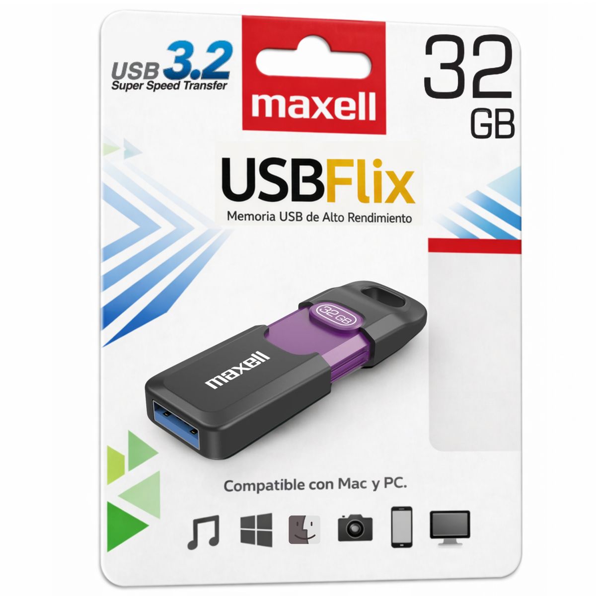 MAXELL - Pendrive Maxell Flix 32GB USB 3.2 High Speed