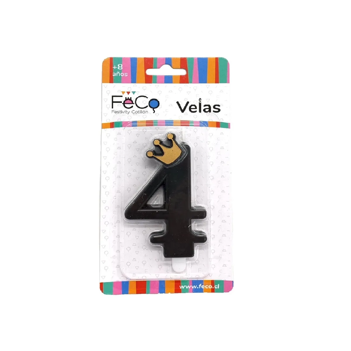 GENERICO - VELA CORONA NUMERAL 4 X1 UNI