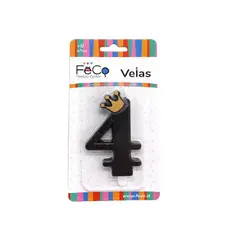 GENERICO - VELA CORONA NUMERAL 4 X1 UNI