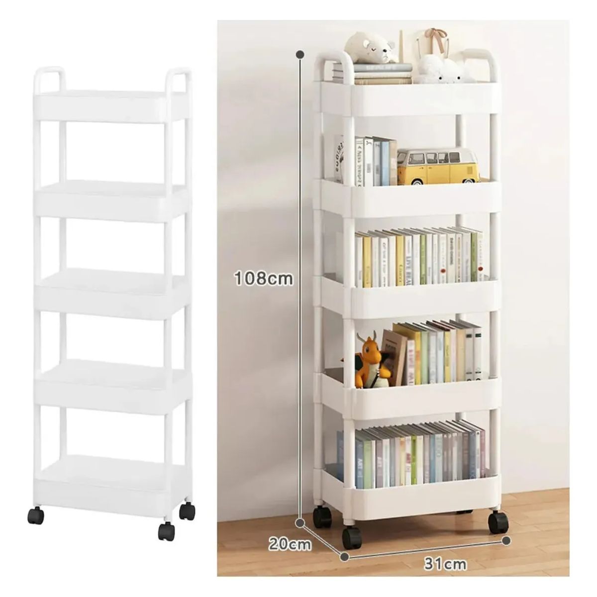 SHOP EHOME BAG - Carrito Organizador Multiuso de 5 Niveles 110 cm con Ruedas