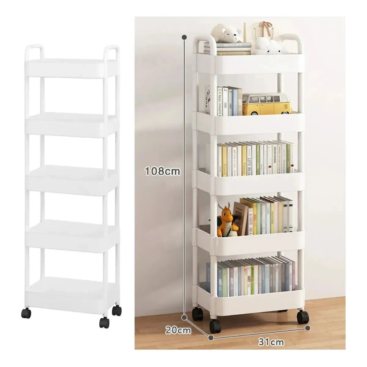 SHOP EHOME BAG - Carrito Organizador Multiuso de 5 Niveles 110 cm con Ruedas