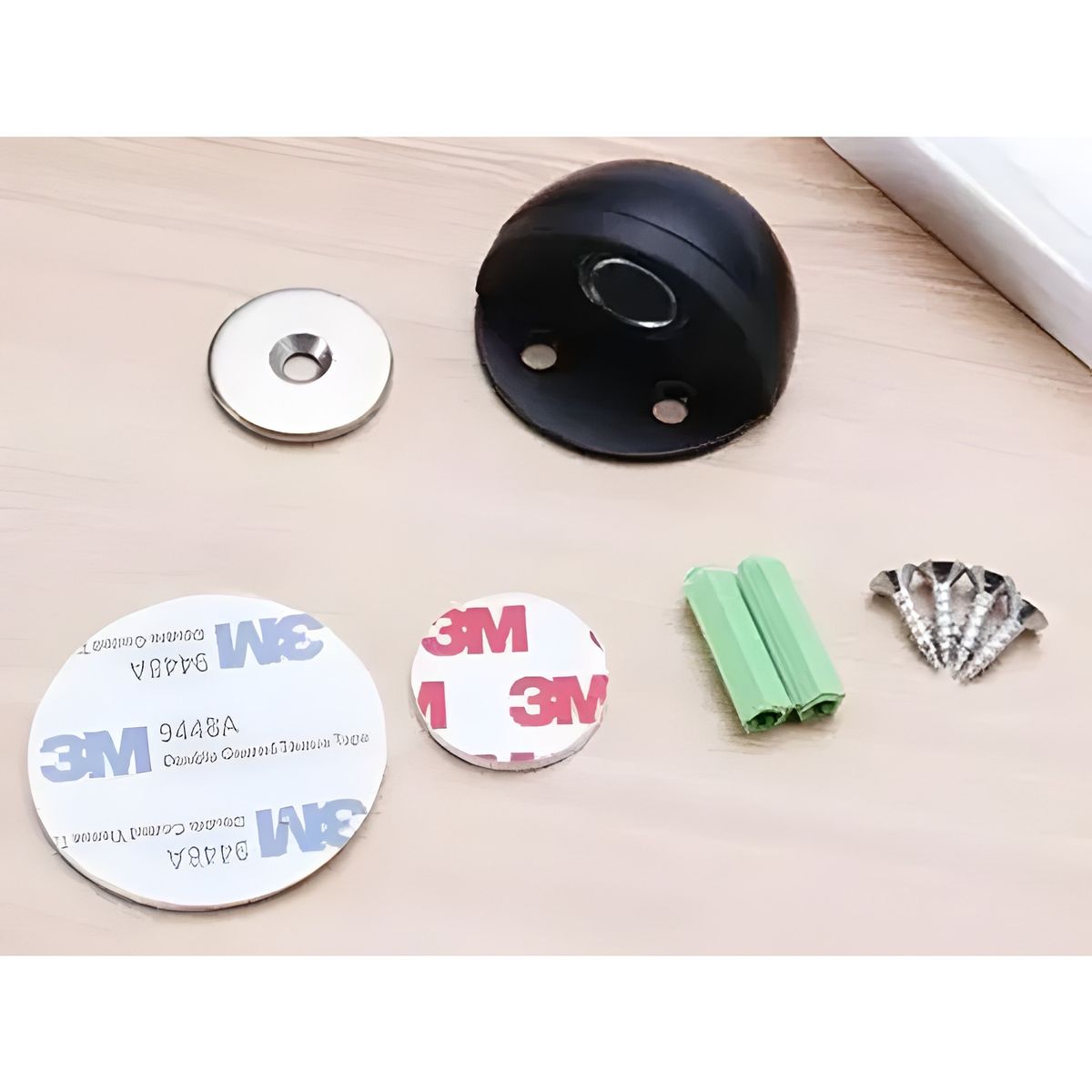 GENERICO - Pack 4 topes magnéticos para puerta negro