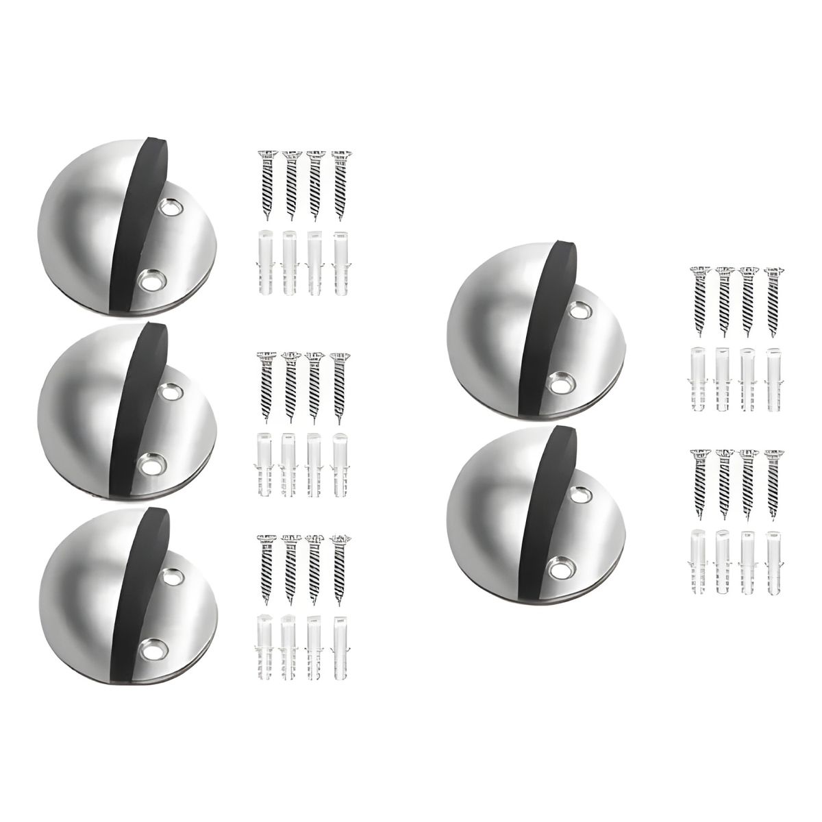 GENERICO - Pack 5 topes de puerta media luna satinado