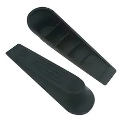 GENERICO - Pack 2 topes tipo cuña para puerta negro