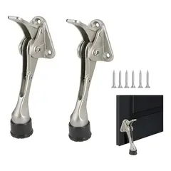 GENERICO - Pack 2 topes para puerta con tornillo plateado