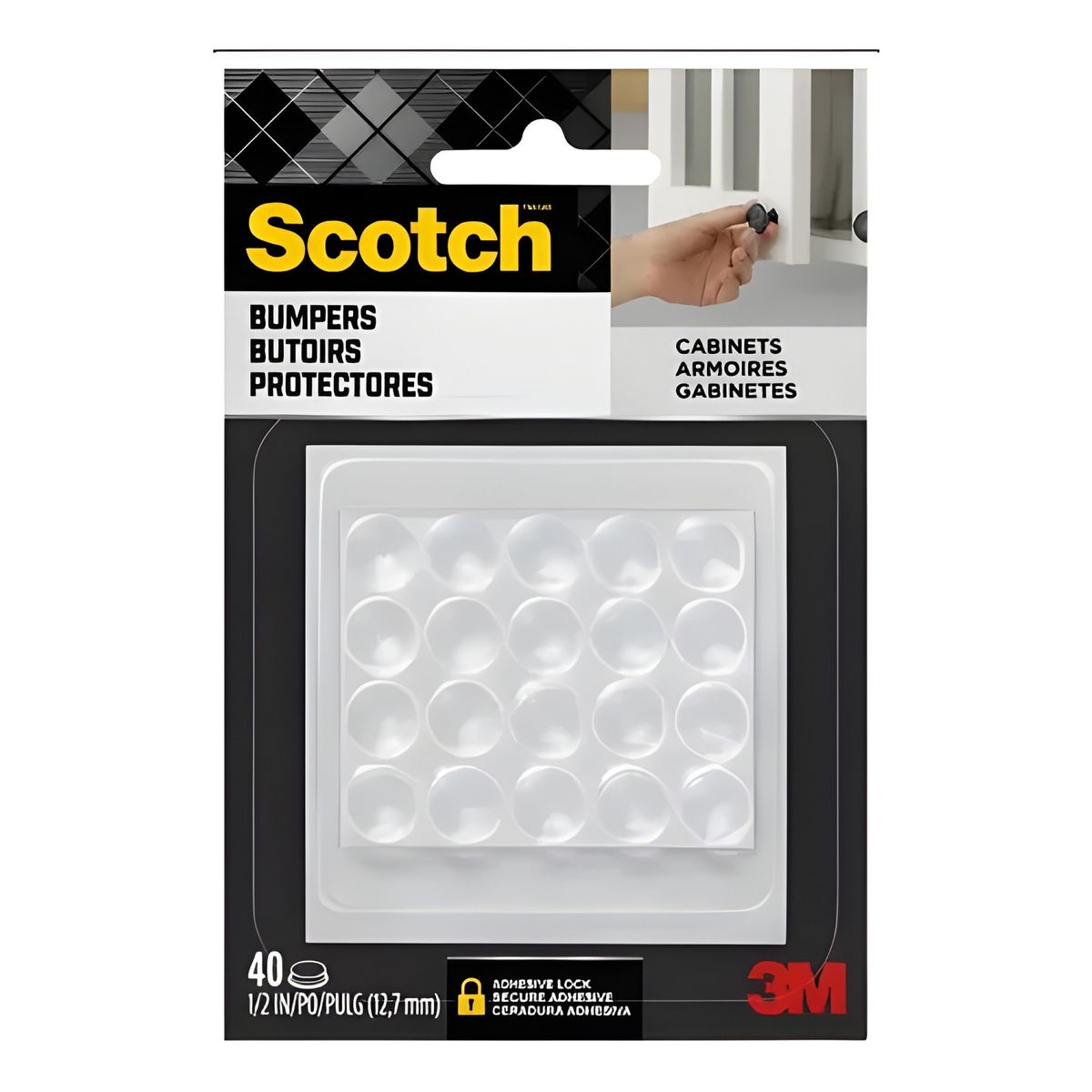 GENERICO - Pack 40 topes adhesivos de goma transparente