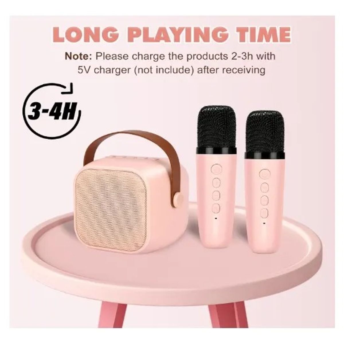 GENERICO - Altavoz Bluetooth Inalámbrico Con Micrófono Para Niños ROSA